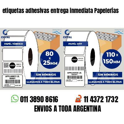 etiquetas adhesivas entrega inmediata Papelerías