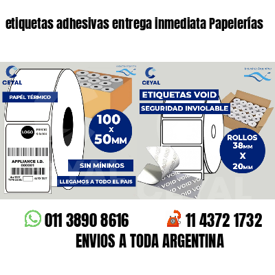 etiquetas adhesivas entrega inmediata Papelerías