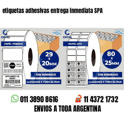 etiquetas adhesivas entrega inmediata SPA