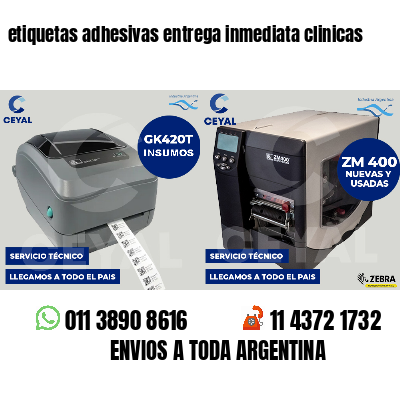 etiquetas adhesivas entrega inmediata clinicas