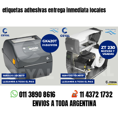 etiquetas adhesivas entrega inmediata locales