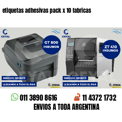 etiquetas adhesivas pack x 10 fabricas