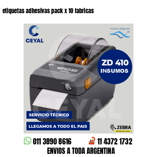 etiquetas adhesivas pack x 10 fabricas