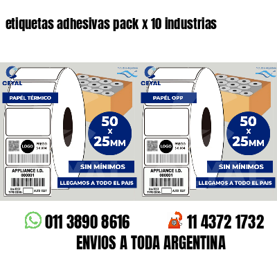 etiquetas adhesivas pack x 10 industrias