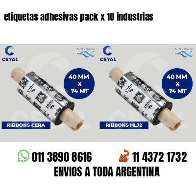 etiquetas adhesivas pack x 10 industrias