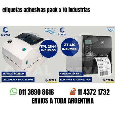 etiquetas adhesivas pack x 10 industrias