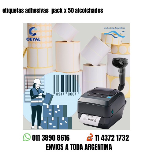 etiquetas adhesivas  pack x 50 alcolchados