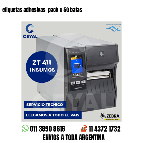 etiquetas adhesivas  pack x 50 batas