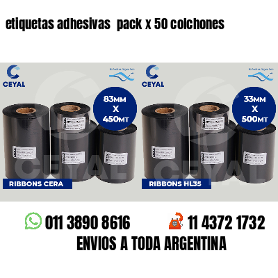 etiquetas adhesivas  pack x 50 colchones