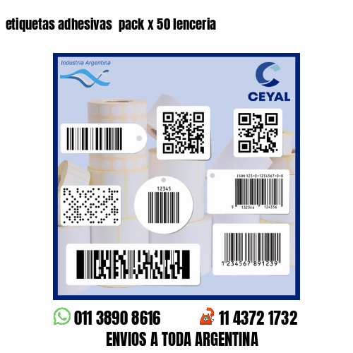 etiquetas adhesivas  pack x 50 lenceria