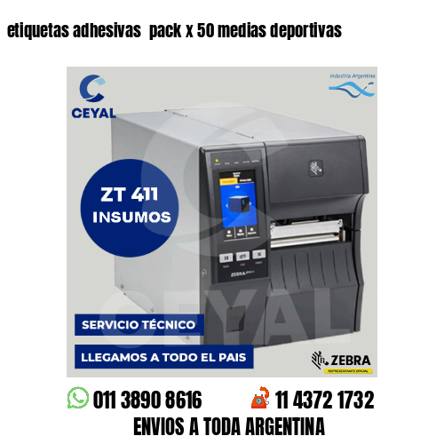 etiquetas adhesivas  pack x 50 medias deportivas