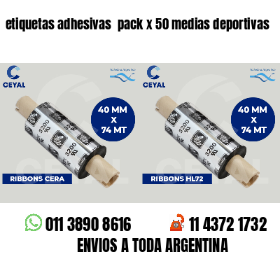 etiquetas adhesivas  pack x 50 medias deportivas