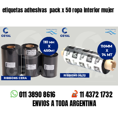 etiquetas adhesivas  pack x 50 ropa interior mujer