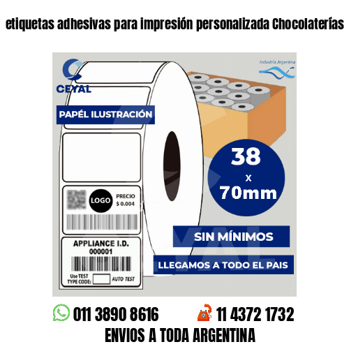 etiquetas adhesivas para impresión personalizada Chocolaterías