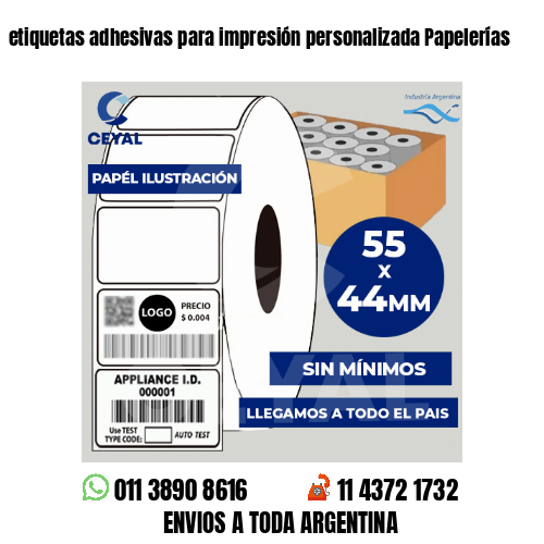 etiquetas adhesivas para impresión personalizada Papelerías