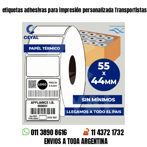 etiquetas adhesivas para impresión personalizada Transportistas