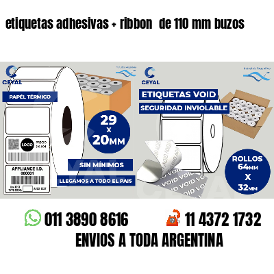 etiquetas adhesivas   ribbon  de 110 mm buzos