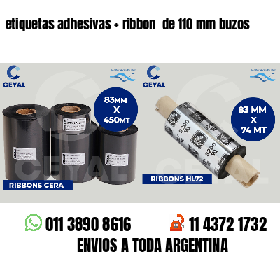 etiquetas adhesivas   ribbon  de 110 mm buzos