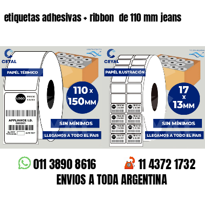 etiquetas adhesivas   ribbon  de 110 mm jeans