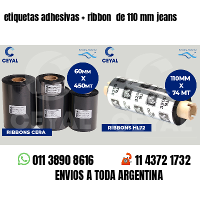 etiquetas adhesivas   ribbon  de 110 mm jeans