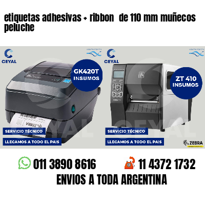 etiquetas adhesivas   ribbon  de 110 mm muñecos peluche