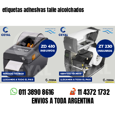 etiquetas adhesivas talle alcolchados