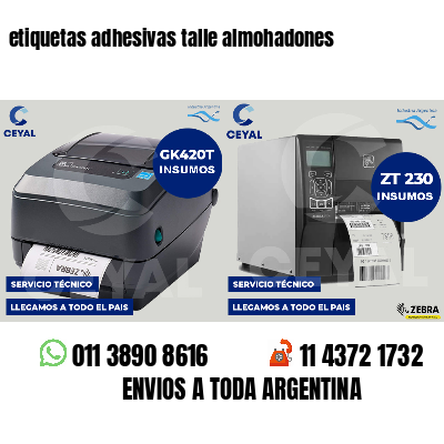 etiquetas adhesivas talle almohadones