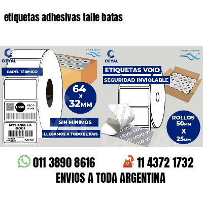 etiquetas adhesivas talle batas