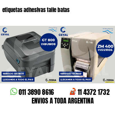 etiquetas adhesivas talle batas