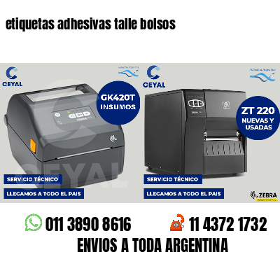 etiquetas adhesivas talle bolsos