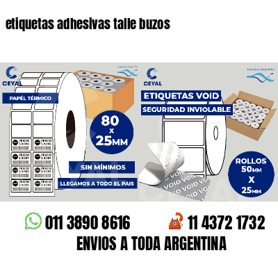 etiquetas adhesivas talle buzos