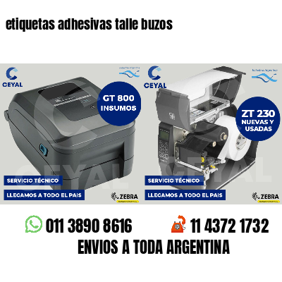 etiquetas adhesivas talle buzos