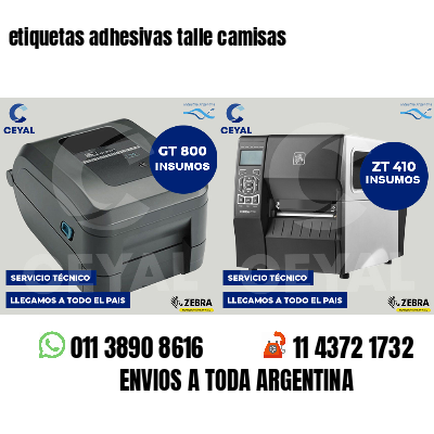 etiquetas adhesivas talle camisas