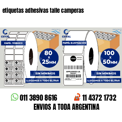 etiquetas adhesivas talle camperas