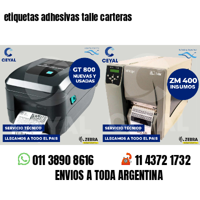 etiquetas adhesivas talle carteras