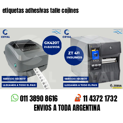 etiquetas adhesivas talle cojines