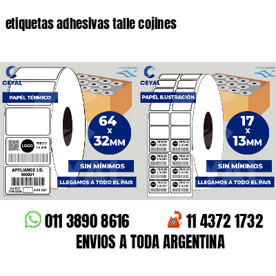 etiquetas adhesivas talle cojines