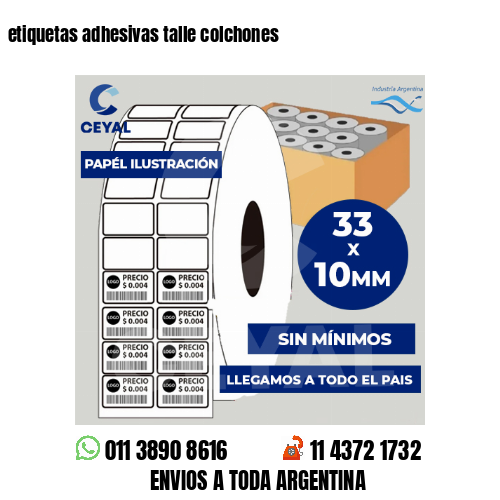 etiquetas adhesivas talle colchones