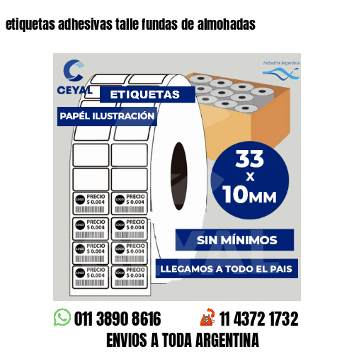 etiquetas adhesivas talle fundas de almohadas