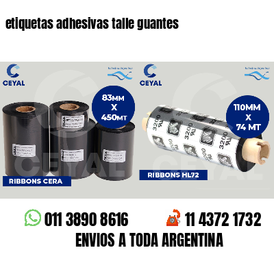 etiquetas adhesivas talle guantes