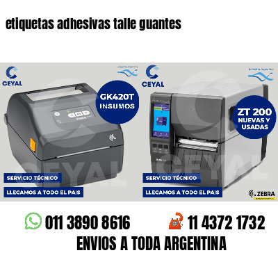 etiquetas adhesivas talle guantes