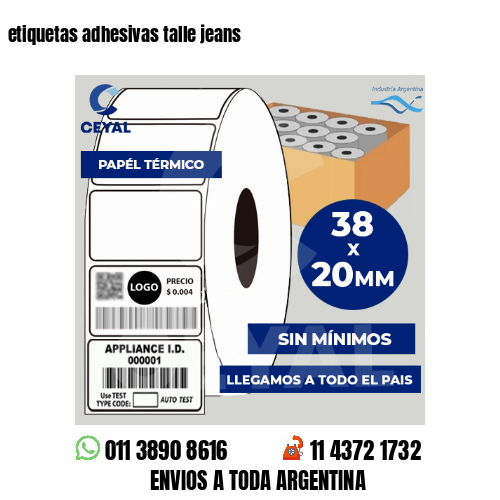 etiquetas adhesivas talle jeans