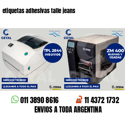 etiquetas adhesivas talle jeans