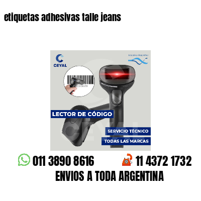 etiquetas adhesivas talle jeans