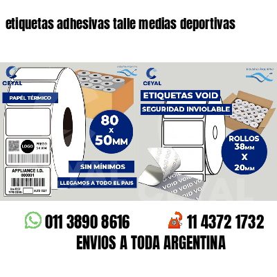 etiquetas adhesivas talle medias deportivas