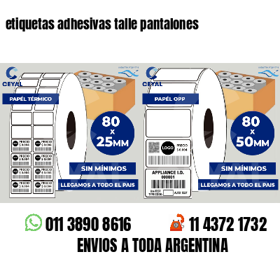 etiquetas adhesivas talle pantalones