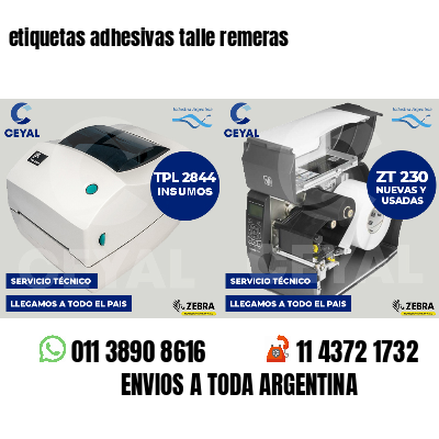 etiquetas adhesivas talle remeras