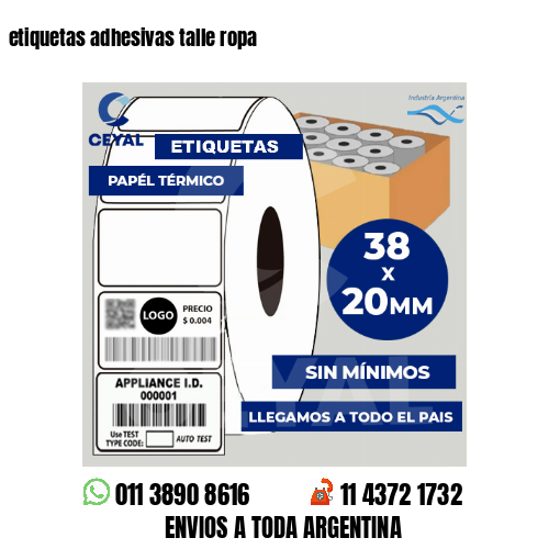 etiquetas adhesivas talle ropa