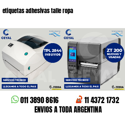 etiquetas adhesivas talle ropa