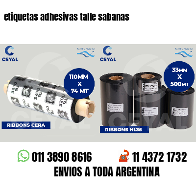 etiquetas adhesivas talle sabanas